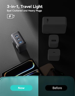 Foto 4 | Cargador Usb C Iniu 65 W Pd De 3 Puertos Para Macbook Pro/air, Dell Xps - Venta Internacional.