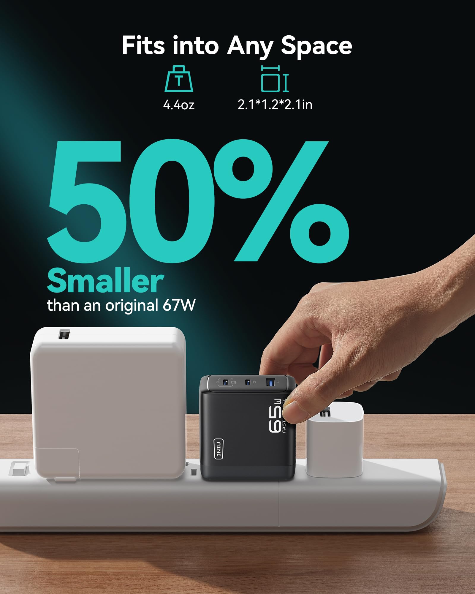 Foto 6 pulgar | Cargador Usb C Iniu 65 W Pd De 3 Puertos Para Macbook Pro/air, Dell Xps - Venta Internacional.