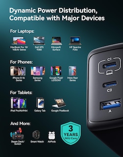 Foto 7 | Cargador Usb C Iniu 65 W Pd De 3 Puertos Para Macbook Pro/air, Dell Xps - Venta Internacional.
