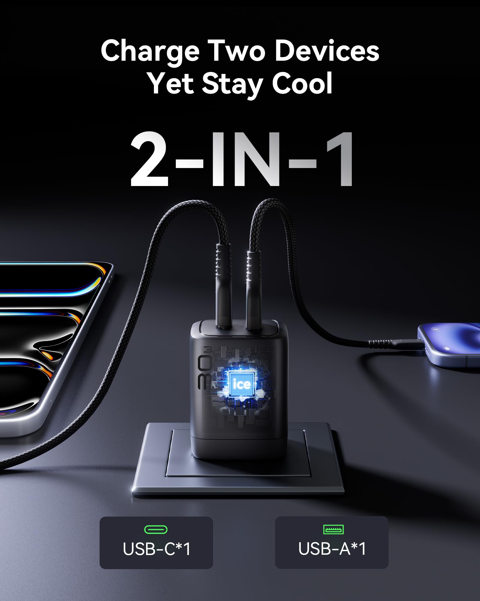 Foto 3 | Cargador Iniu Usb C 30w Pd Qc 3.0 De Doble Puerto Para Iphone Samsung - Venta Internacional.