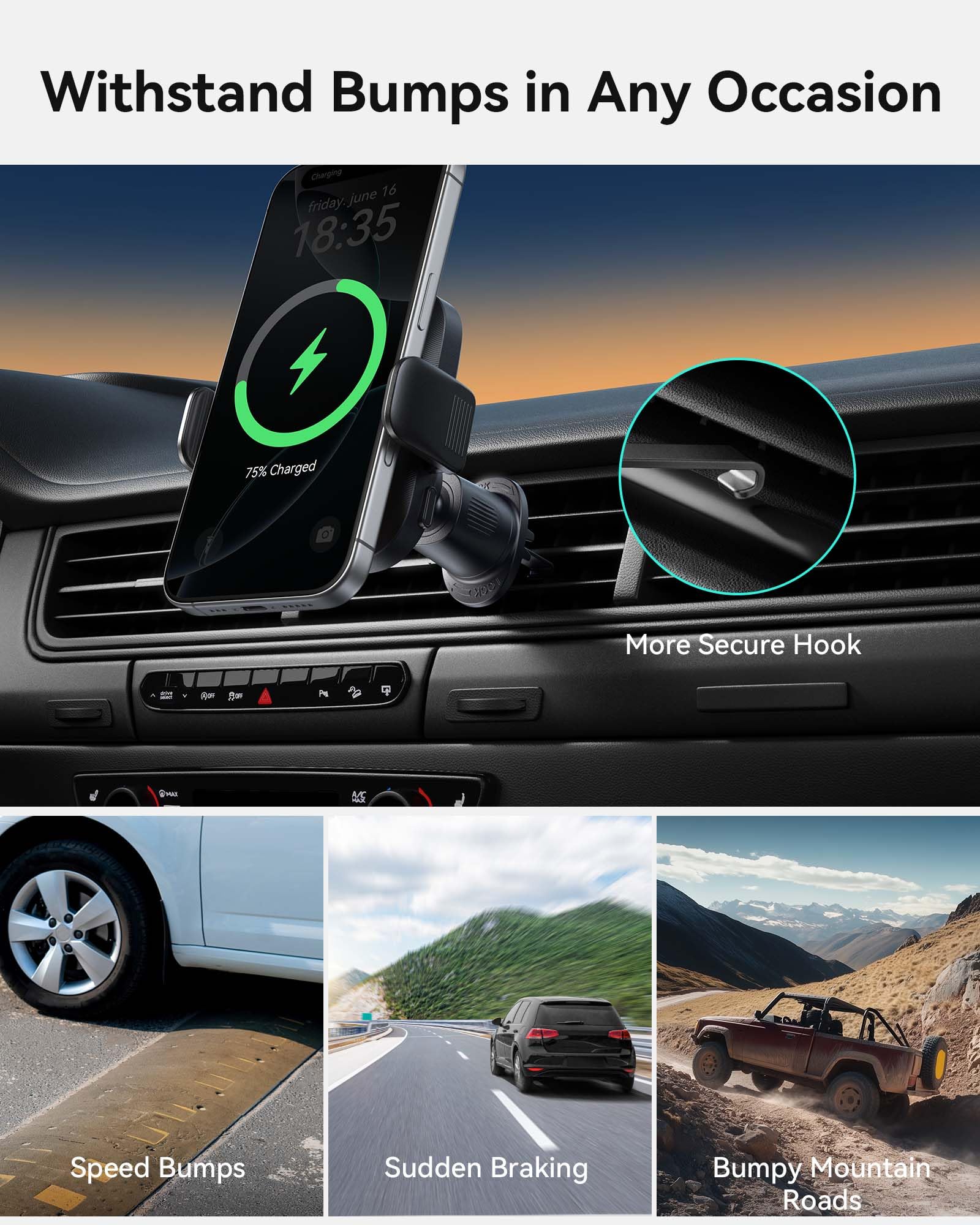 Foto 5 pulgar | Cargador Inalámbrico Con Soporte Para Teléfono De Coche Iniu 15w Qi2 Magsafe - Venta Internacional.