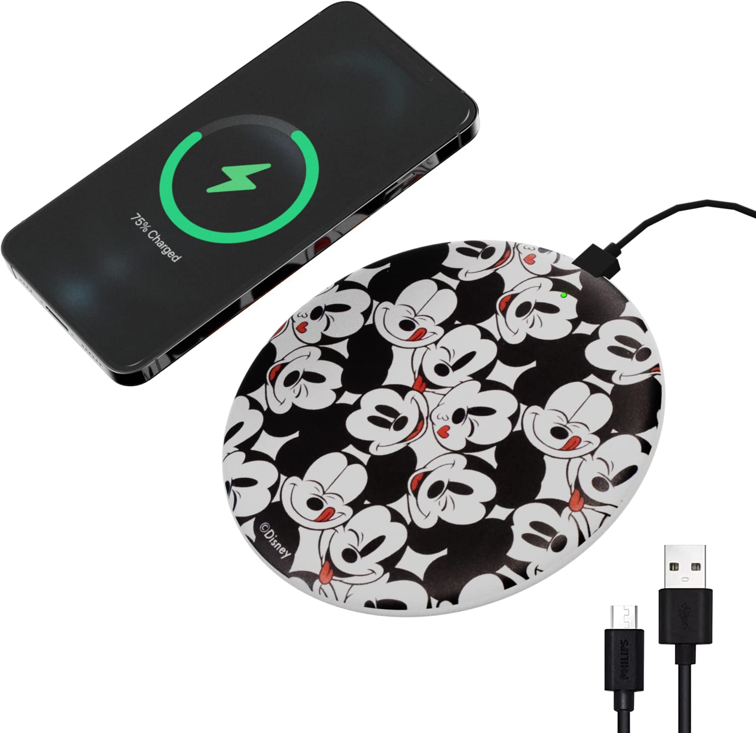 Foto 1 | Base De Carga Inalámbrica Disney Mickey Mouse Para Todos Los Dispositivos Qi - Venta Internacional.