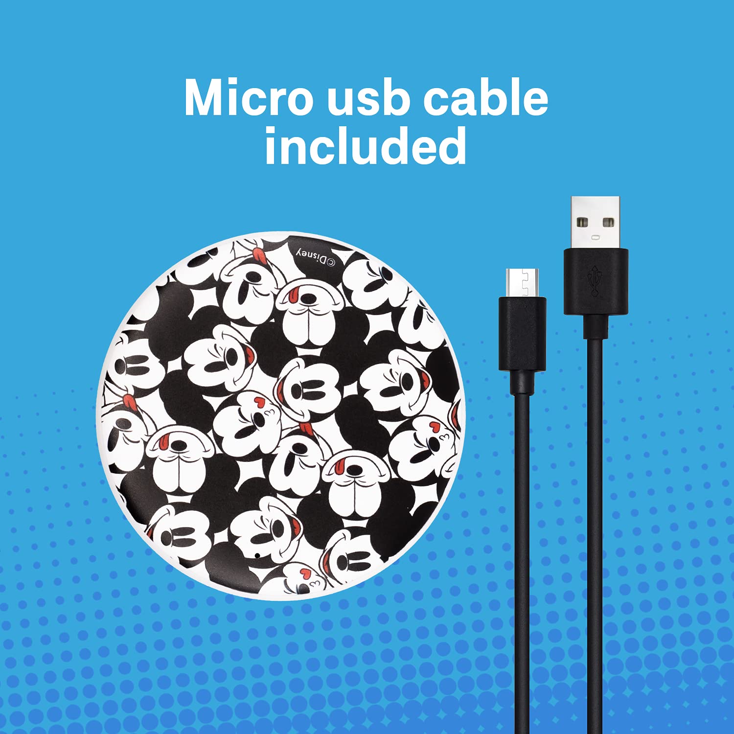 Foto 4 | Base De Carga Inalámbrica Disney Mickey Mouse Para Todos Los Dispositivos Qi - Venta Internacional.