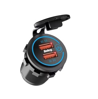 Foto 1 | Cargador Iluminado Usb Dual 3.0a 1 Pieza, Negro Azul Belug