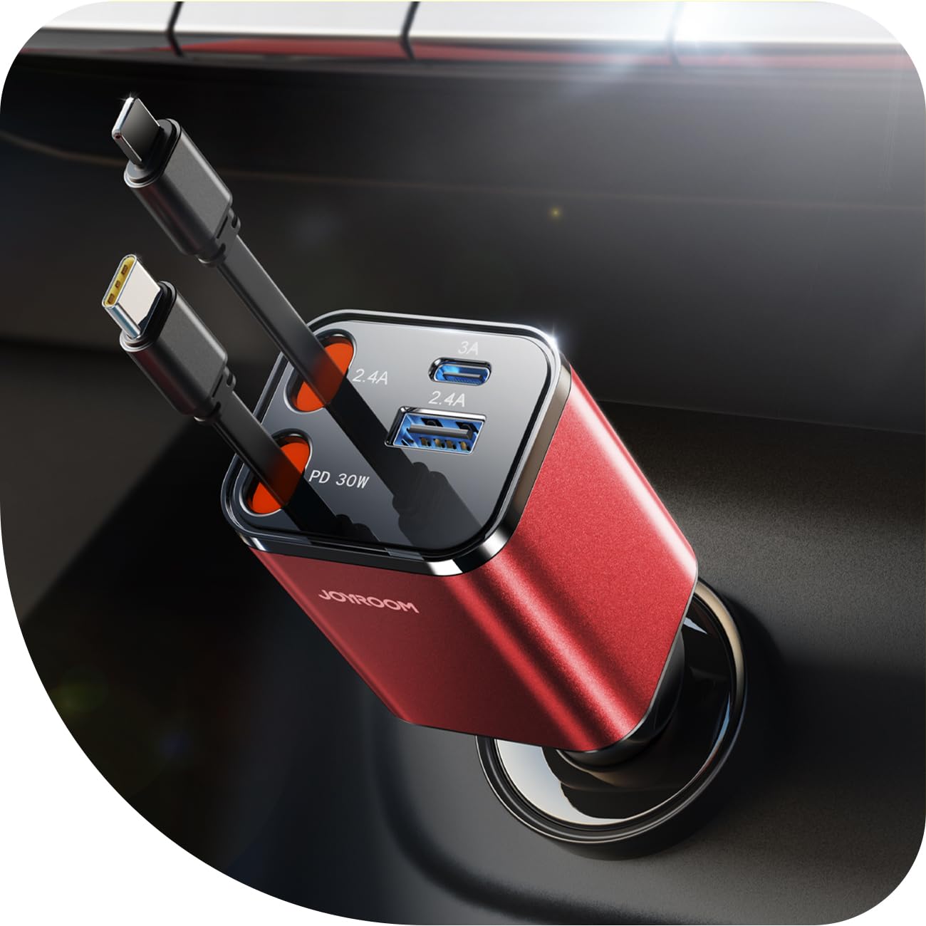 Foto 2 pulgar | [cargador De Coche] Cargador Retráctil 4 En 1 Joyroom Usb-c De 69 W - Venta Internacional.