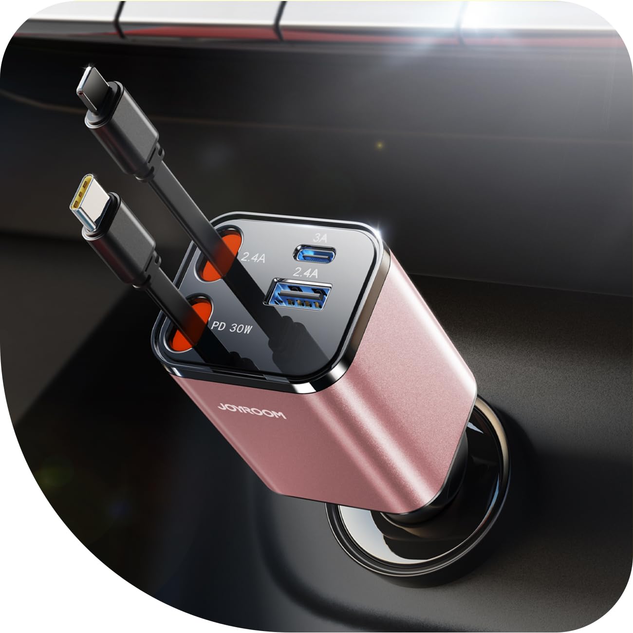 Foto 2 pulgar | [cargador De Coche] Cargador De Coche Retráctil 4 En 1 Joyroom Usb-c 69w - Venta Internacional.