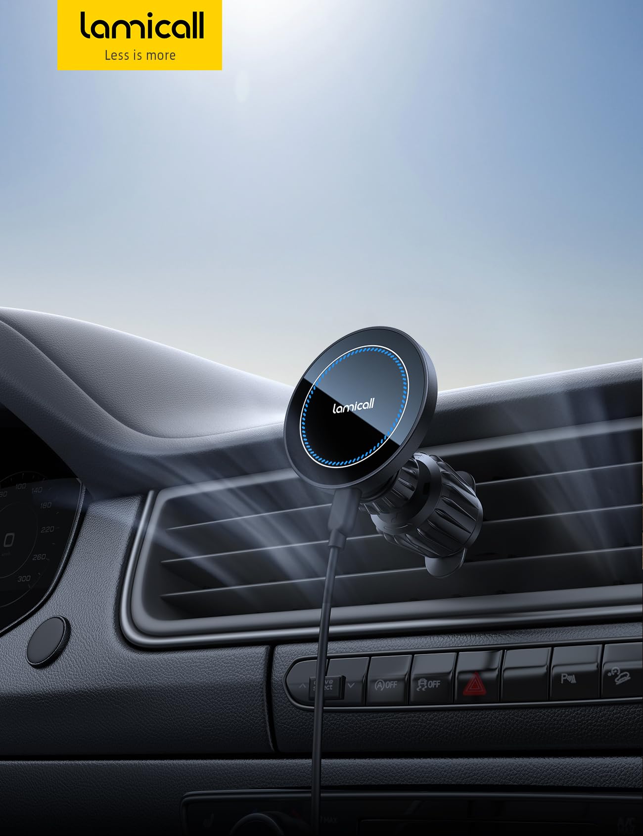 Foto 8 pulgar | Cargador De Coche Lamicall Para Cargador Inalámbrico Magsafe De 15 W - Venta Internacional.