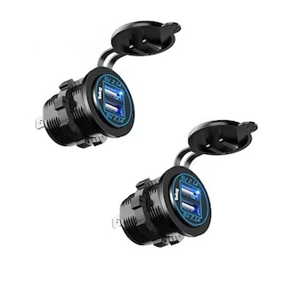Foto 1 | Cargador Iluminado Dual Usb Salida 12v 2.1a Para Coche Moto 2 Piezas, Negro Azul Belug