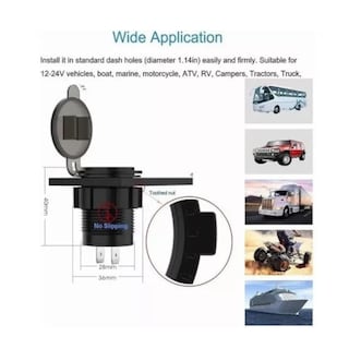 Foto 2 | Cargador Iluminado Dual Usb Salida 12v 2.1a Para Coche Moto 2 Piezas, Negro Azul Belug