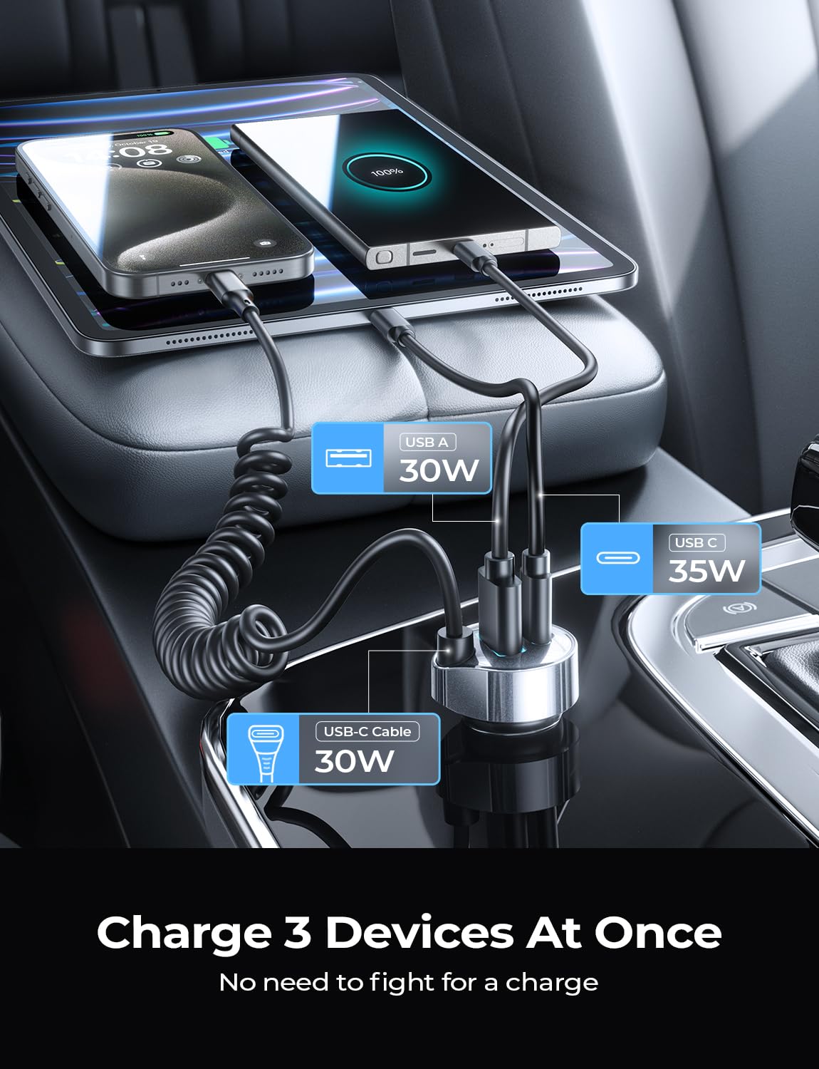Foto 6 pulgar | Cargador De Coche Lisen 65w Usb C De Carga Rápida Para Iphone 15/16 - Venta Internacional.