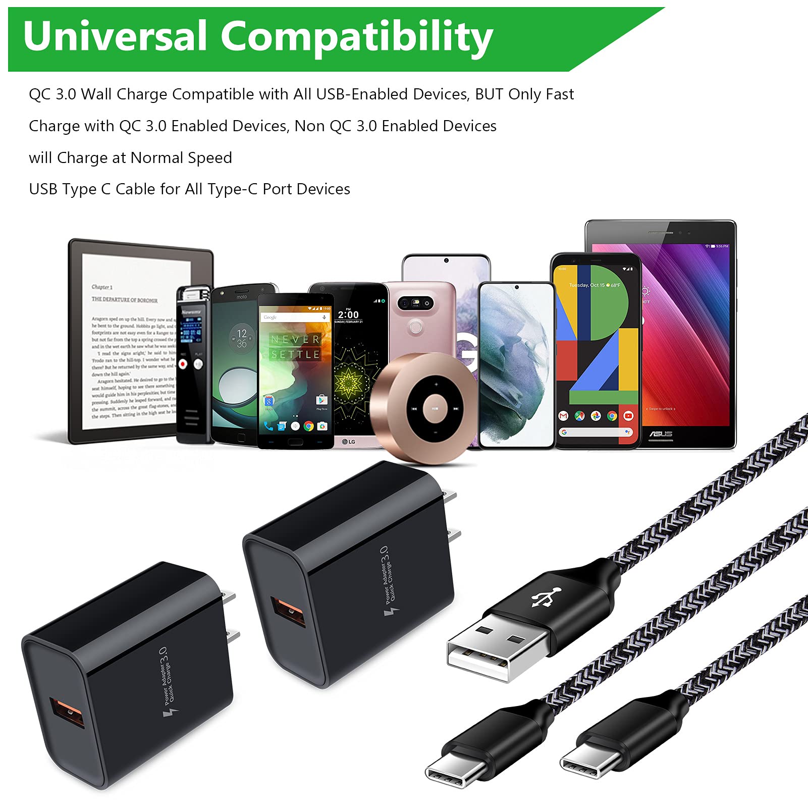 Foto 7 pulgar | Cargador Rápido Charger Andhot Tipo C De 18 W Para Moto G Pure/g Stylus 5g 2024/g 5g 2022/g Power 2025 - Venta Int
