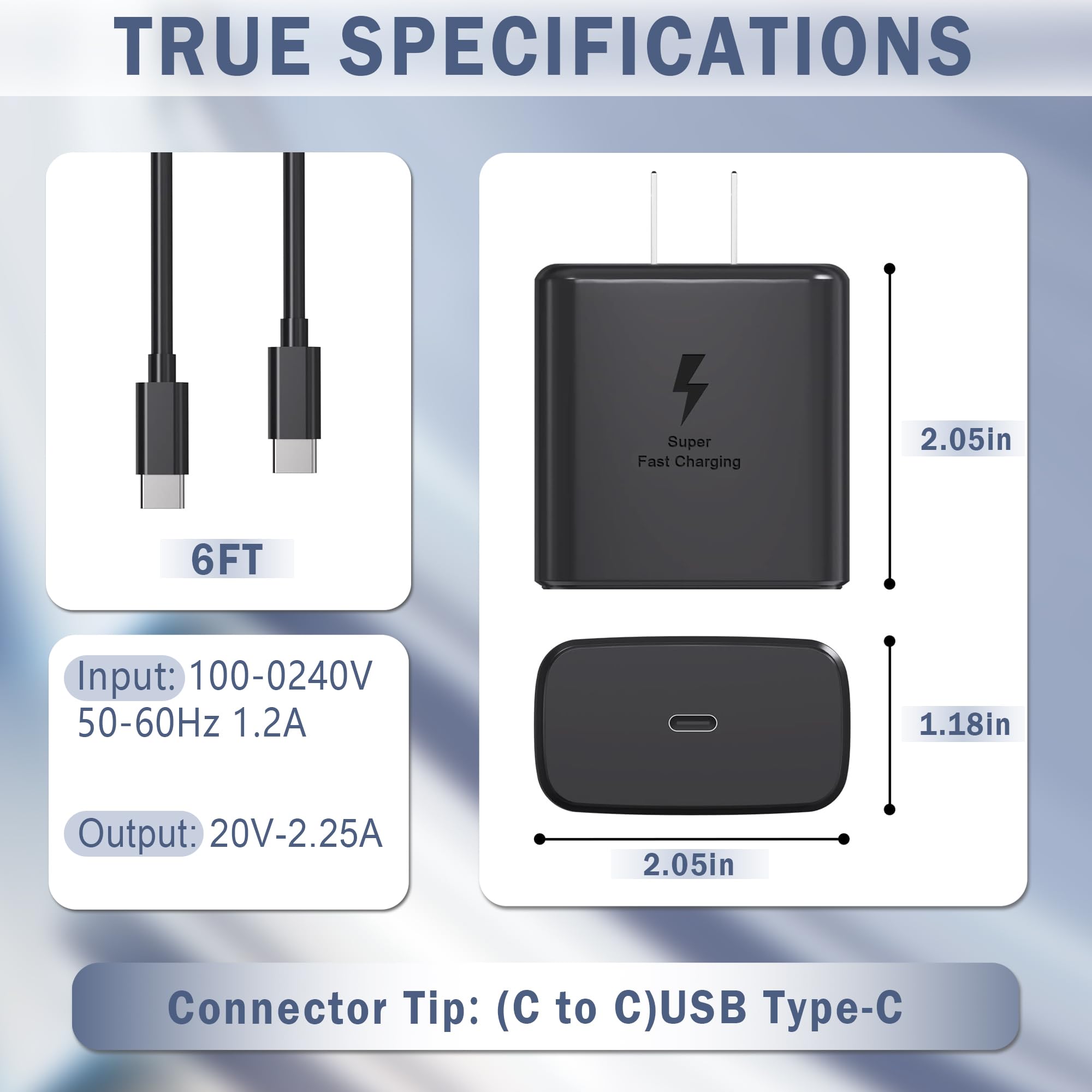 Foto 3 pulgar | Cargador Nnqekbuf, 45 W, Superrápido, Tipo C, Usb C, Android, Paquete De 2 - Venta Internacional.