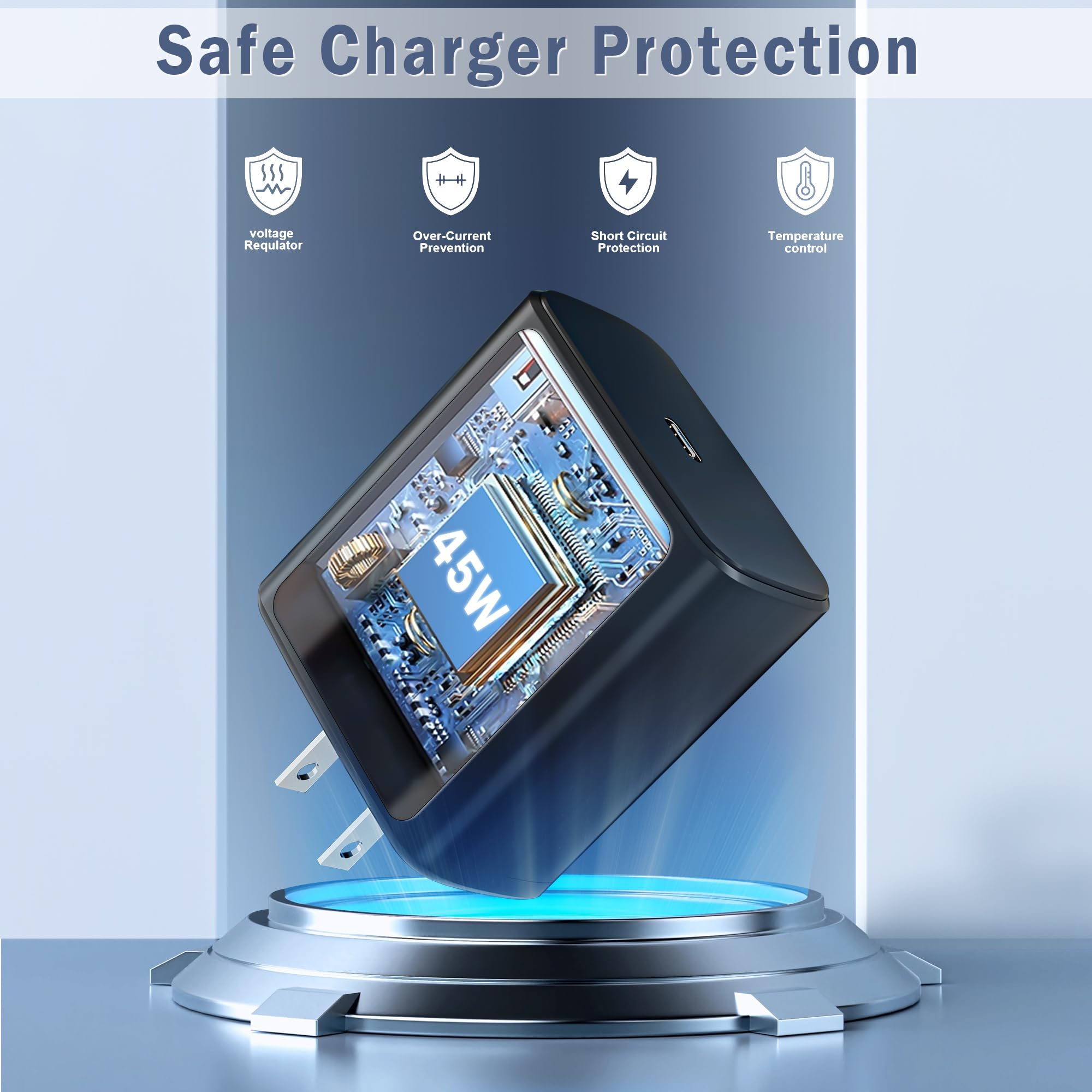 Foto 6 pulgar | Cargador Nnqekbuf, 45 W, Superrápido, Tipo C, Usb C, Android, Paquete De 2 - Venta Internacional.