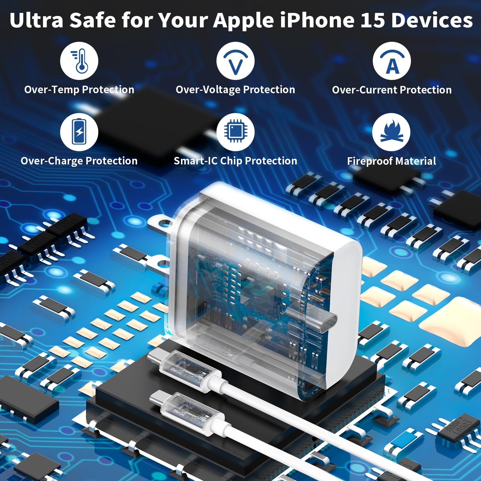Foto 4 pulgar | Cargador Belcompany Para Iphone 16/15, 20 W, Usb-c, Paquete De 2 Con Cable De 10 Pies - Venta Internacional.