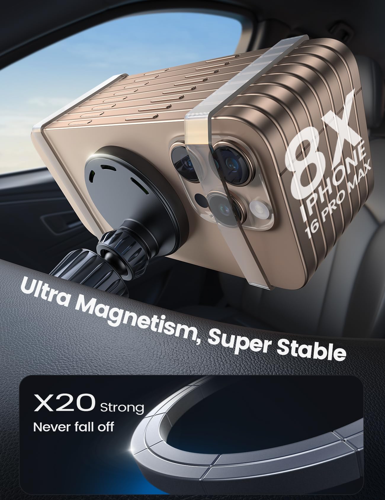Foto 5 pulgar | Cargador De Coche Lamicall De 15 W Para Cargador Inalámbrico Magsafe - Venta Internacional.