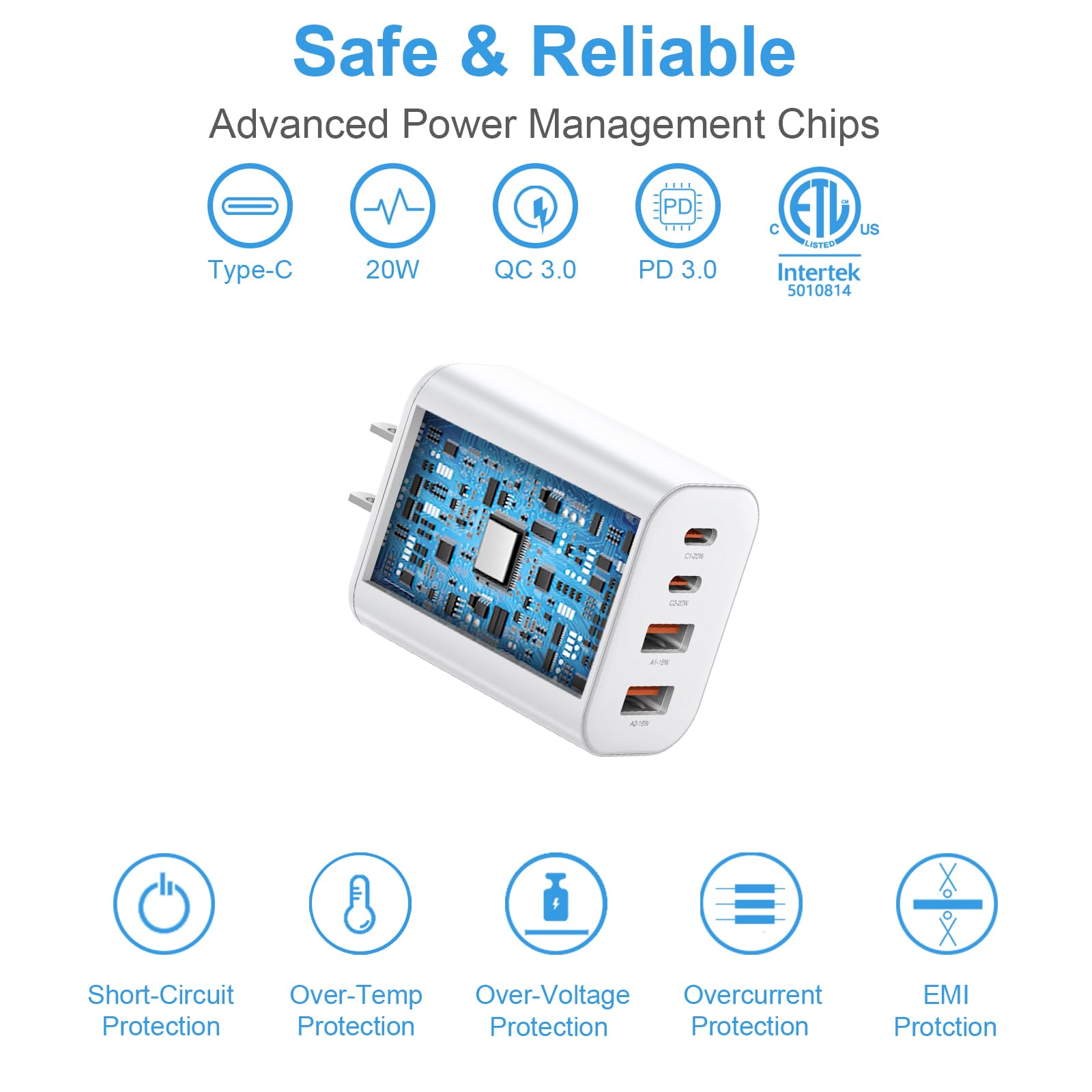 Foto 5 pulgar | Bloque De Carga Usb C, Cubo De Carga Pd+qc De Doble Puerto De 40 W - Venta Internacional.
