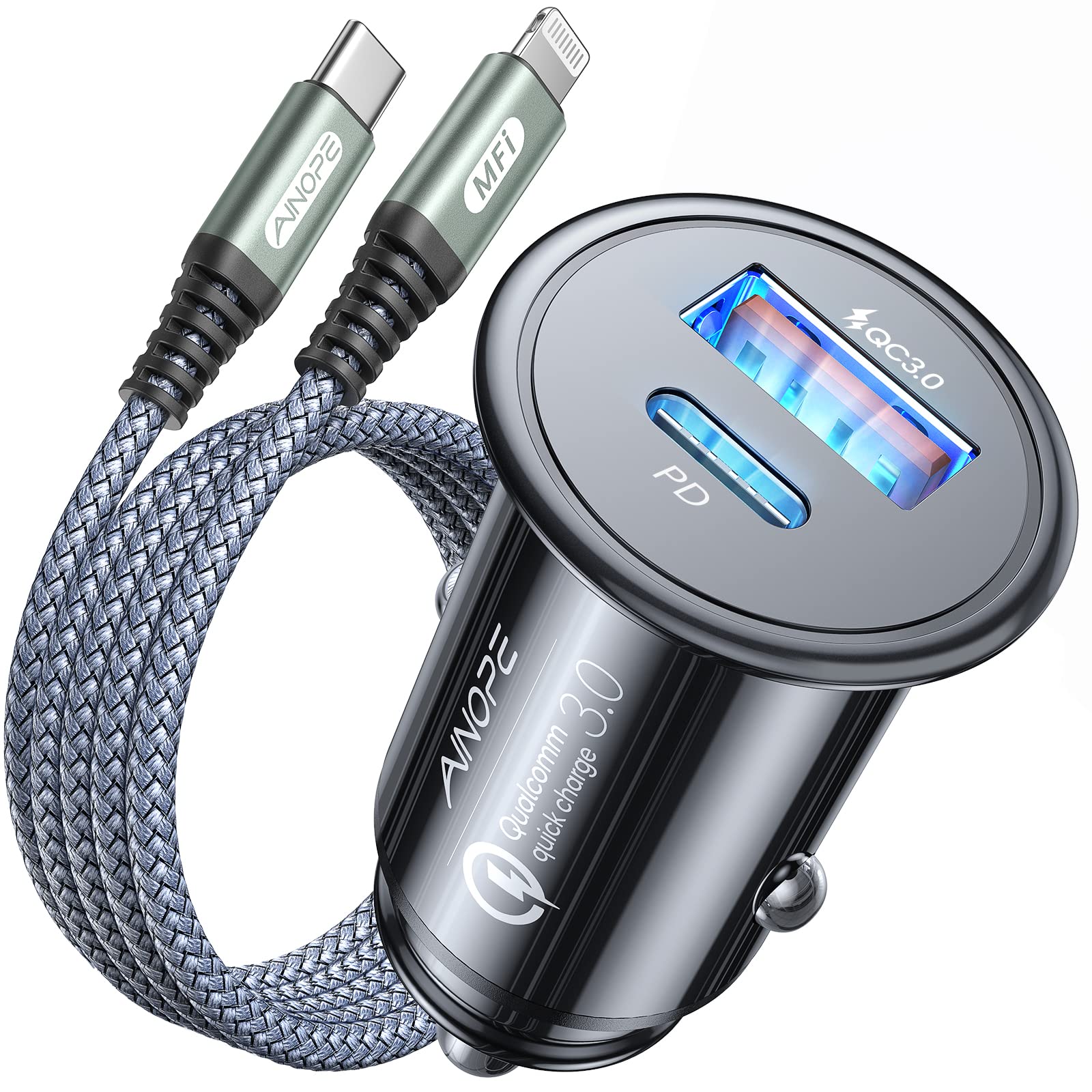Foto 2 pulgar | Cargador De Coche Ainope Para Iphone 14/13/12 [certificado Apple Mfi] - Venta Internacional.