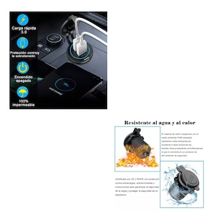 Foto 2 | Cargador Iluminado Usb Dual 3.0a 1 Pieza, Negro Azul
