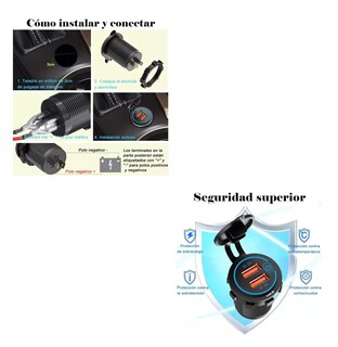 Foto 3 | Cargador Iluminado Usb Dual 3.0a 1 Pieza, Negro Azul