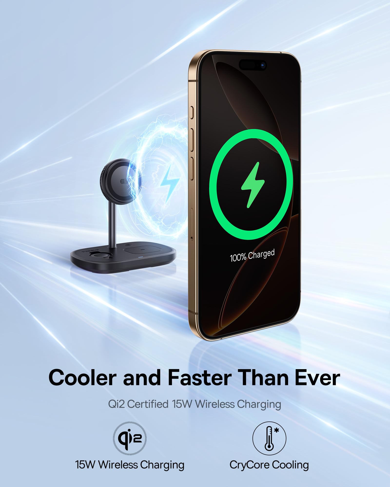 Foto 4 pulgar | Cargador Inalámbrico Baseus 3 En 1 Qi2 15w Iphone16/15 - Venta Internacional.