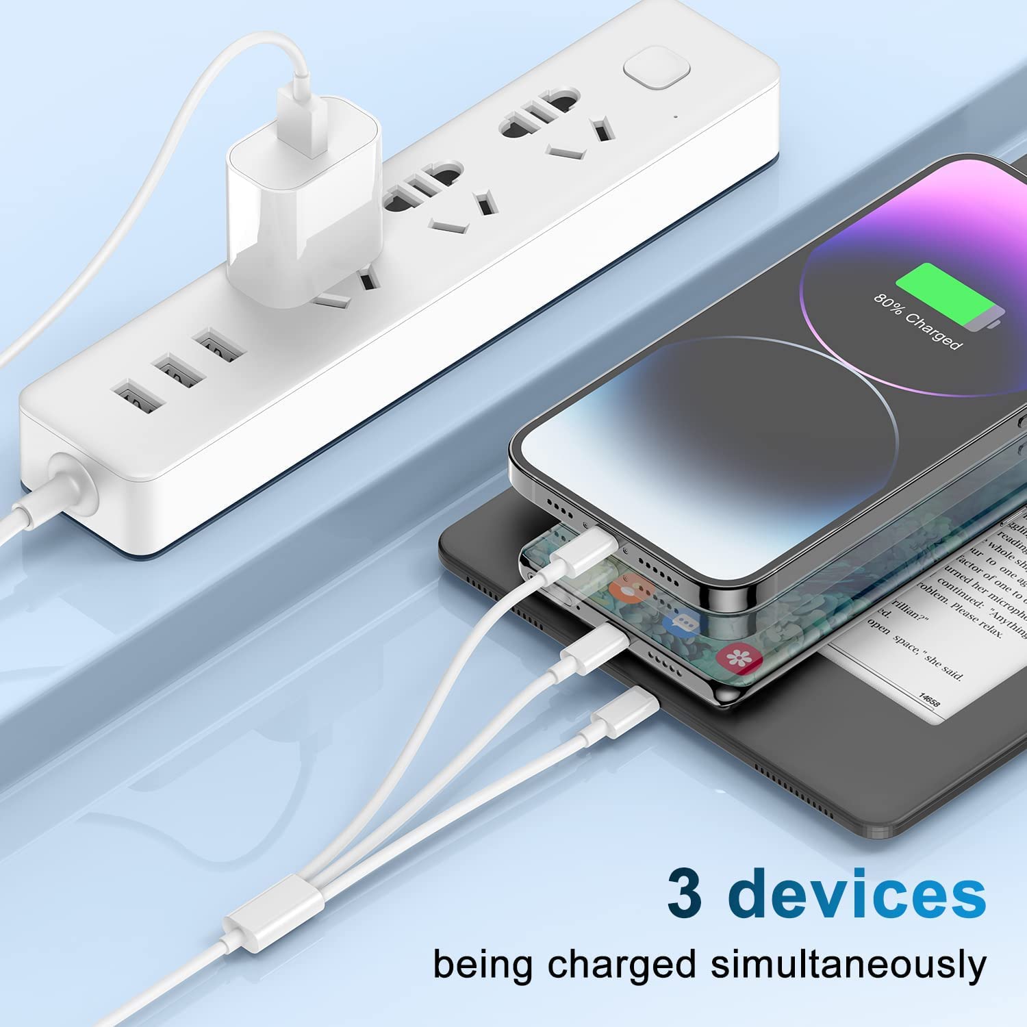 Foto 3 | Cable De Carga Cyvensmart 3 En 1 Usb-a A Lightning/usb-c/micro - Venta Internacional.