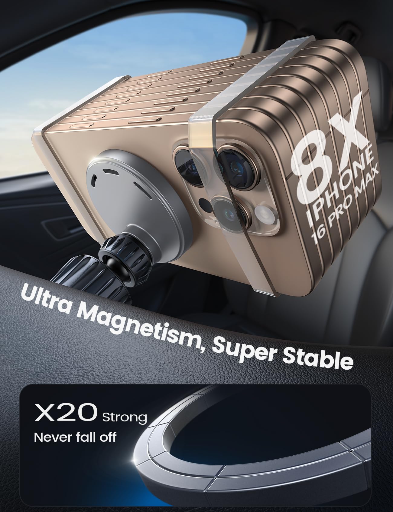 Foto 5 pulgar | Cargador Inalámbrico De Coche Lamicall 15w Para Iphone 16 Pro Max - Venta Internacional.