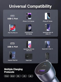 Foto 2 | Cargador Para Carro Ugreen 2-port Fast Car Charger 52.5w Negro