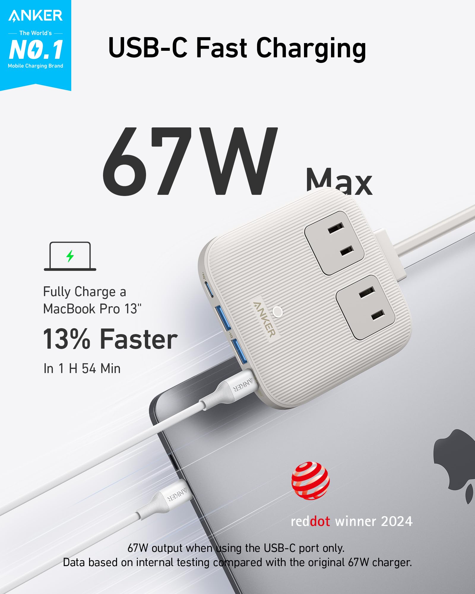 Foto 3 pulgar | Estación De Carga Anker Nano 67w 6 En 1 Usb C Power Strip - Venta Internacional.