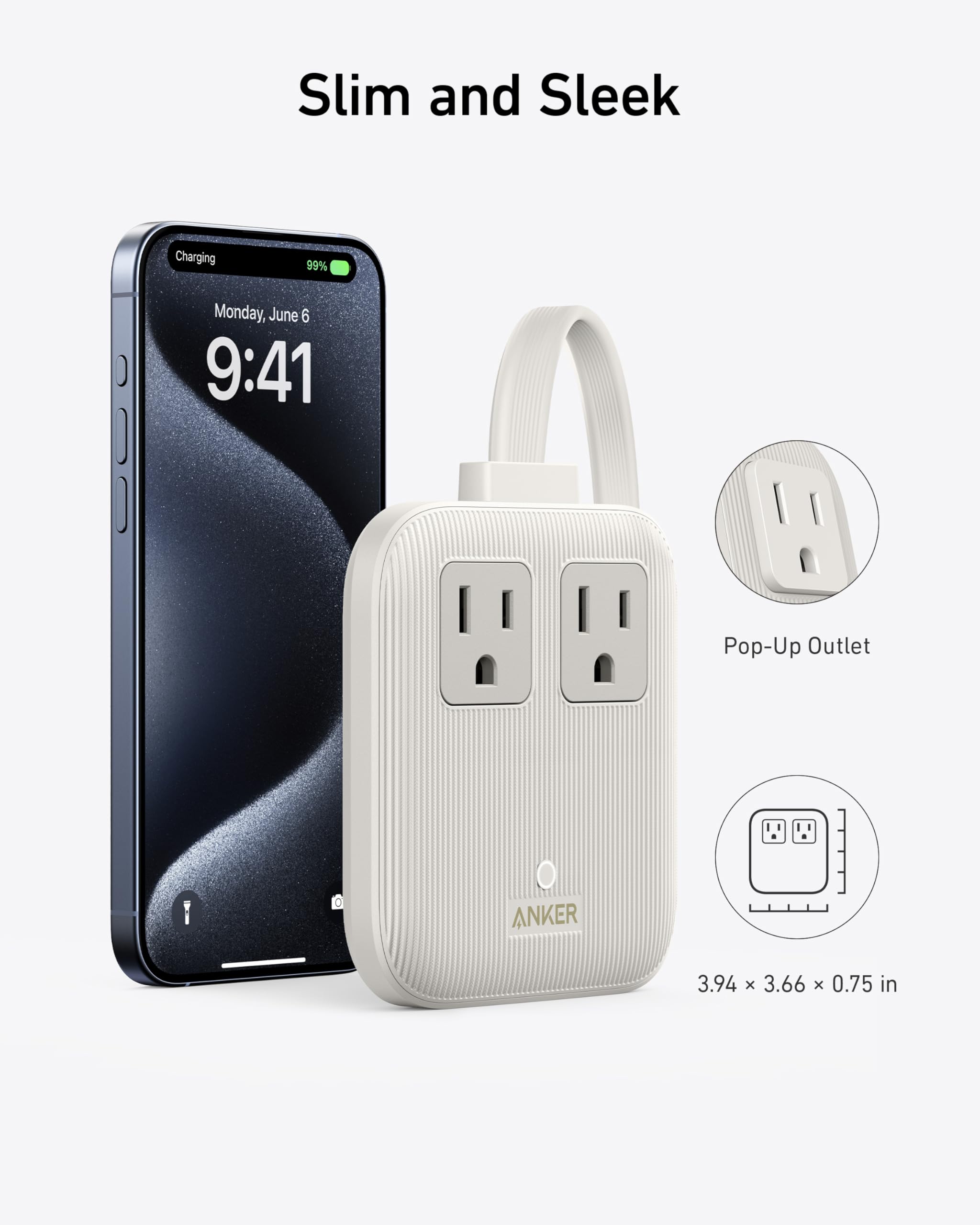 Foto 4 pulgar | Estación De Carga Anker Nano 67w 6 En 1 Usb C Power Strip - Venta Internacional.