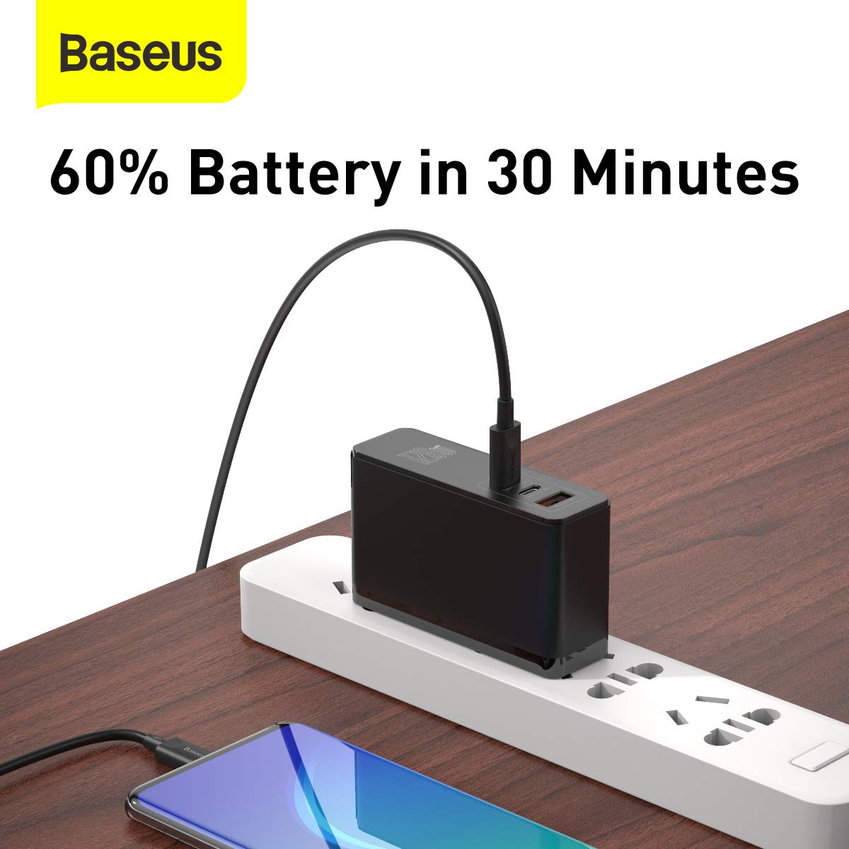 Foto 6 pulgar | Cargador Usb C Baseus Cargador Rápido Gan Ii De 120 W Con Cable De 100 W - Venta Internacional.