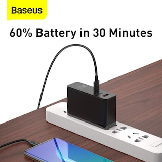 Foto 5 | Cargador Usb C Baseus Cargador Rápido Gan Ii De 120 W Con Cable De 100 W - Venta Internacional.