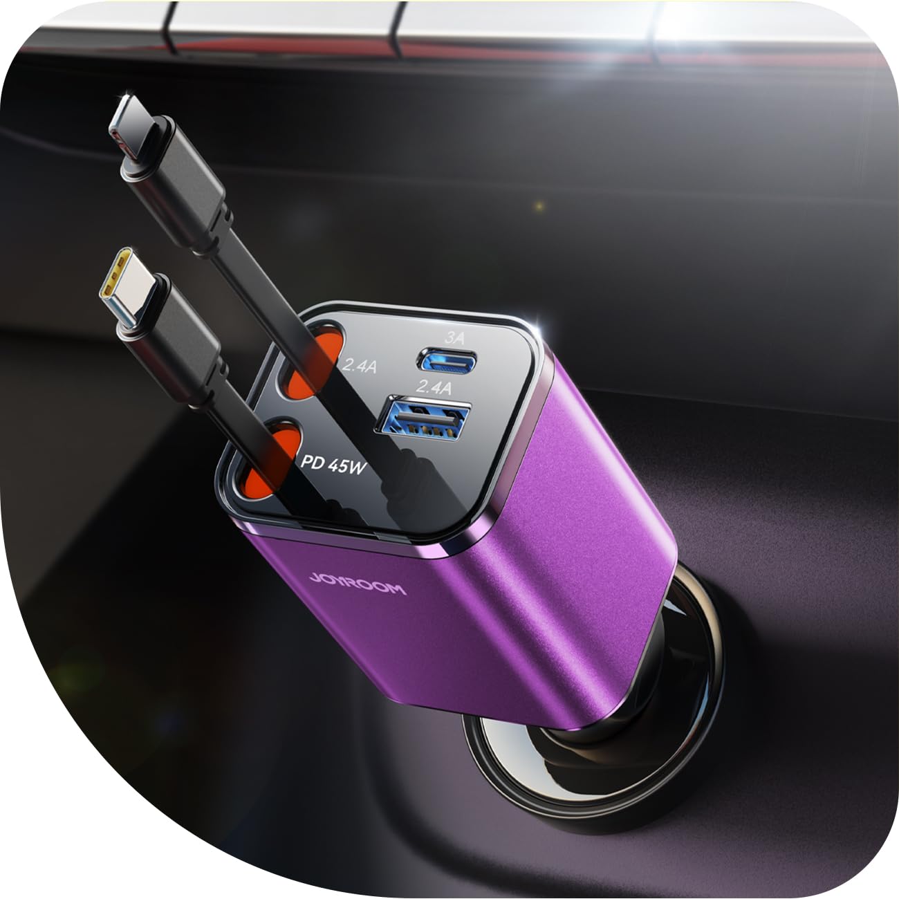 Foto 1 | [cargador De Coche] Joyroom 2025 Ultracompacto Retráctil Usb-c 8 - Venta Internacional.