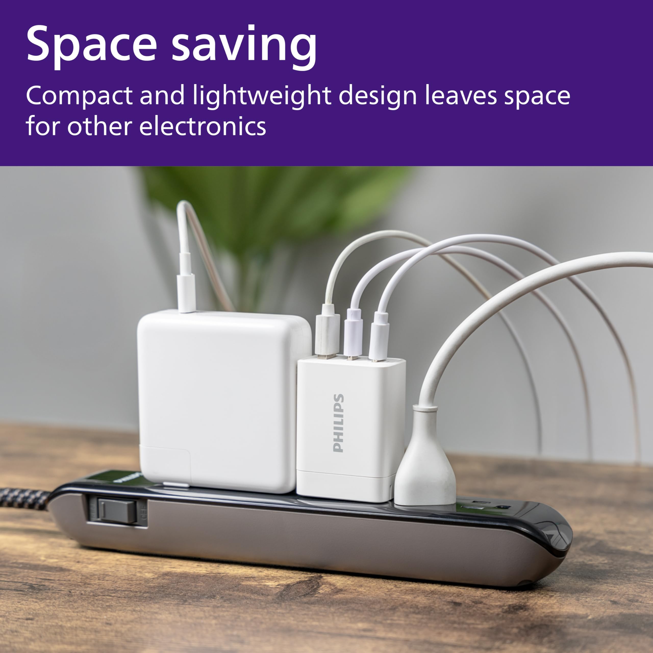 Foto 4 pulgar | Cargador Philips Para Iphone, Carga Rápida, 65 W, Usb C, 3 Puertos, Blanco - Venta Internacional.