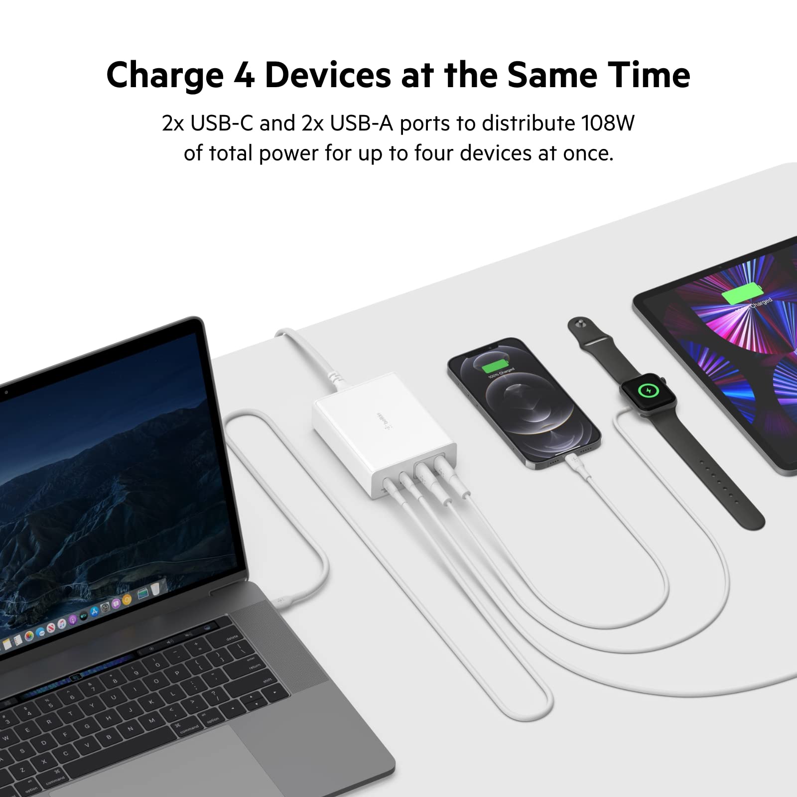 Foto 5 pulgar | Cargador Belkin Boostcharge Pro 108 W Y 4 Puertos Gan Con Usb-c Pd - Venta Internacional.