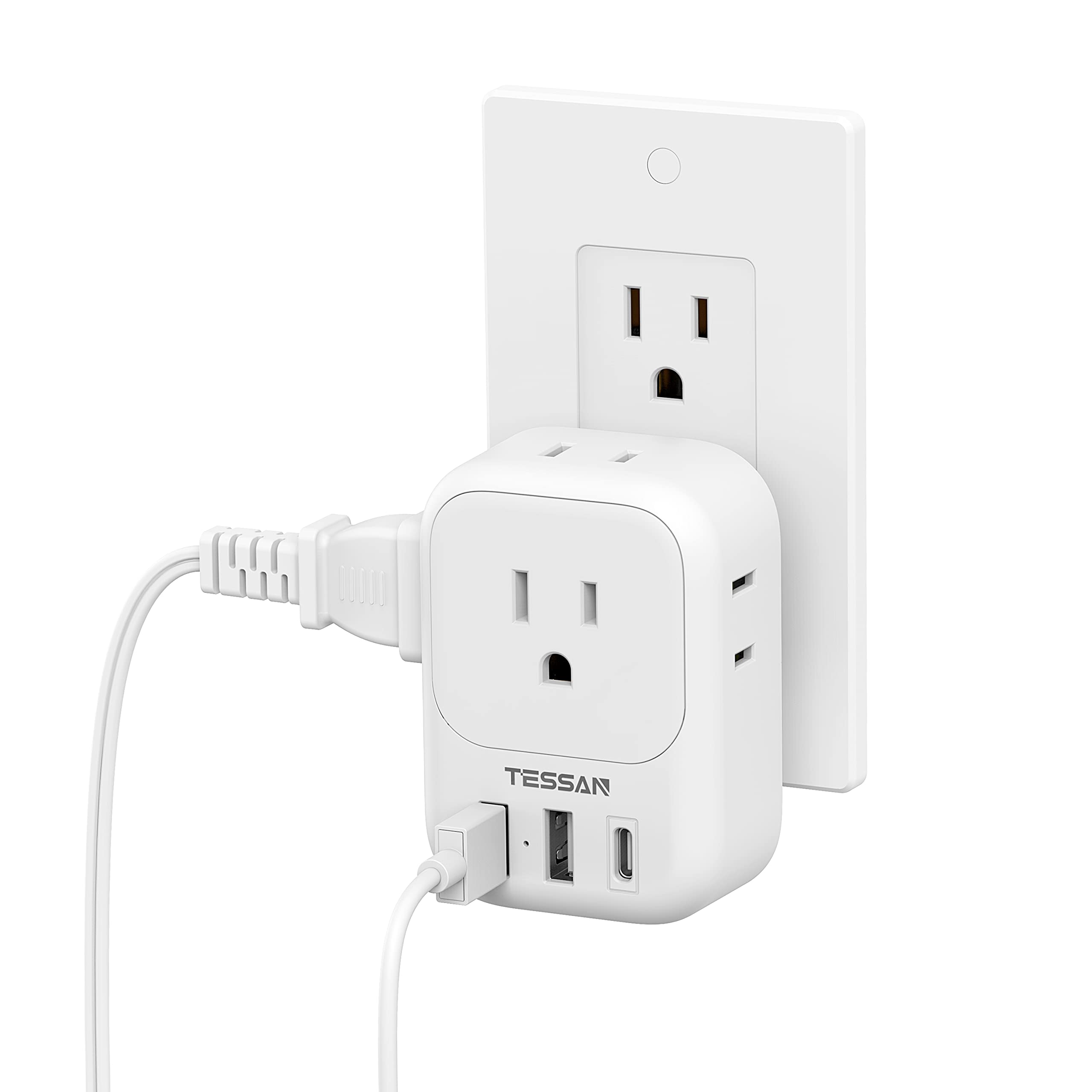 Foto 1 | Cargador De Pared Usb Tessan 3, Bloque Usb, 1 Puerto Usb C, Blanco - Venta Internacional.