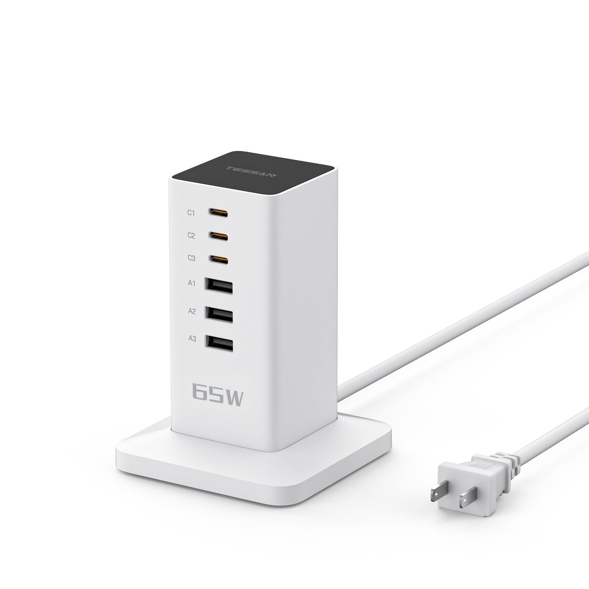 Foto 1 | Estación De Carga Tessan Usb A De 65 W Con 3 Puertos Usb C Para Varios Dispositivos - Venta Internacional.