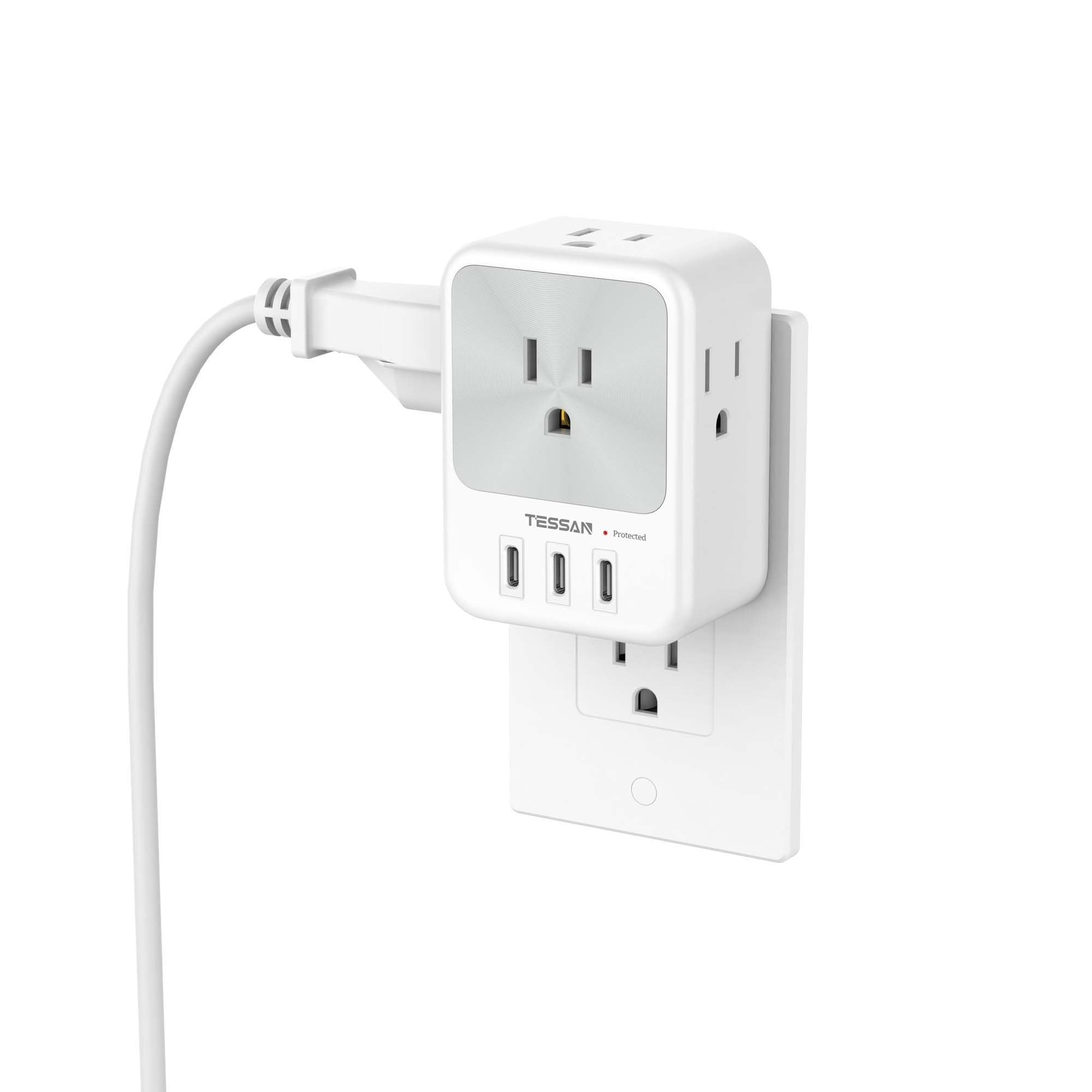 Foto 2 pulgar | Divisor De Sobretensión Usb Con Varios Enchufes Y Protector Contra Sobretensiones Tessan - Venta Internacional.