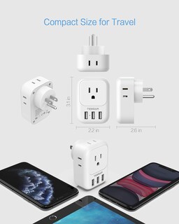 Foto 6 | Bloque De Cargador Usb Tessan, Adaptador De Enchufe Usb Con 4 Salidas De Ca Y 3 Puertos Usb - Venta Internacional.