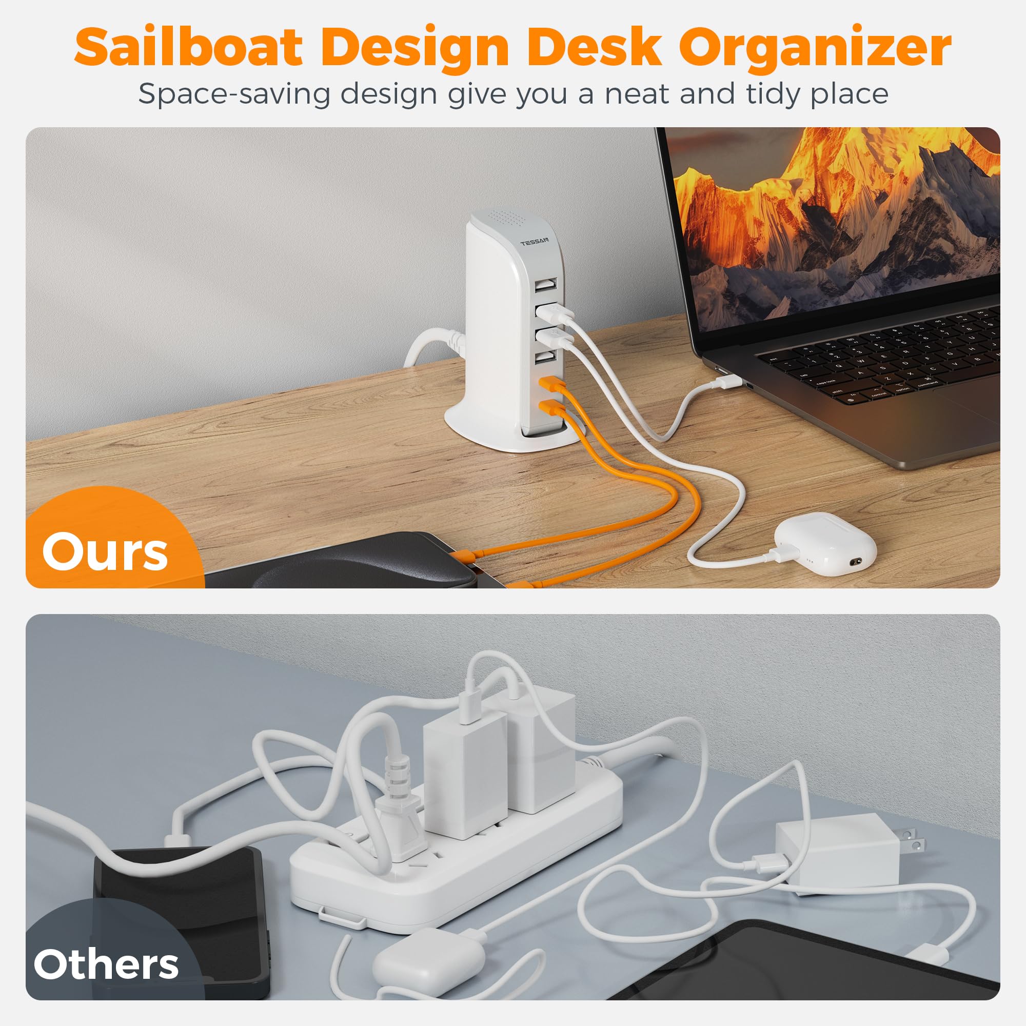 Foto 5 pulgar | Estación De Carga Tessan Cargador Usb C De 40 W Para Múltiples Dispositivos - Venta Internacional.