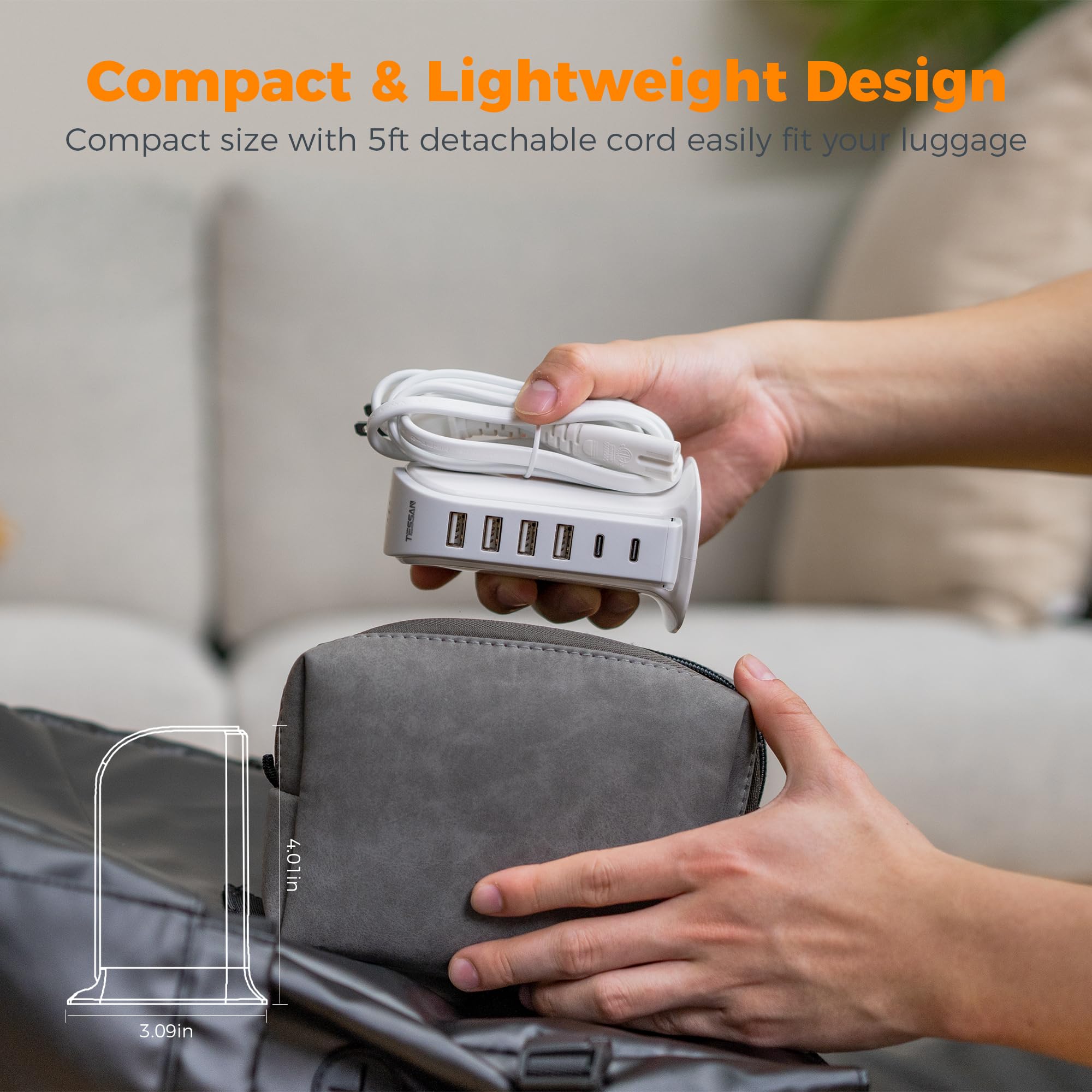 Foto 5 | Estación De Carga Tessan Cargador Usb C De 40 W Para Múltiples Dispositivos - Venta Internacional.