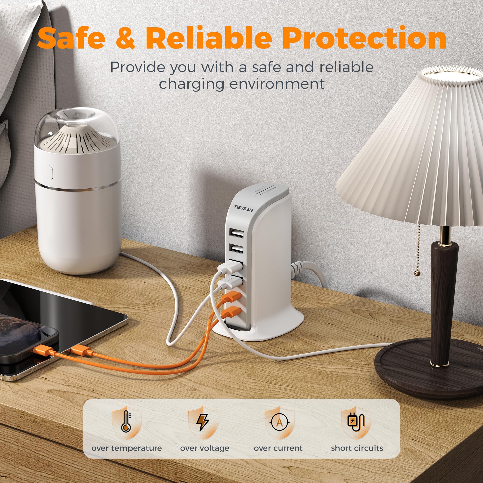 Foto 7 pulgar | Estación De Carga Tessan Cargador Usb C De 40 W Para Múltiples Dispositivos - Venta Internacional.