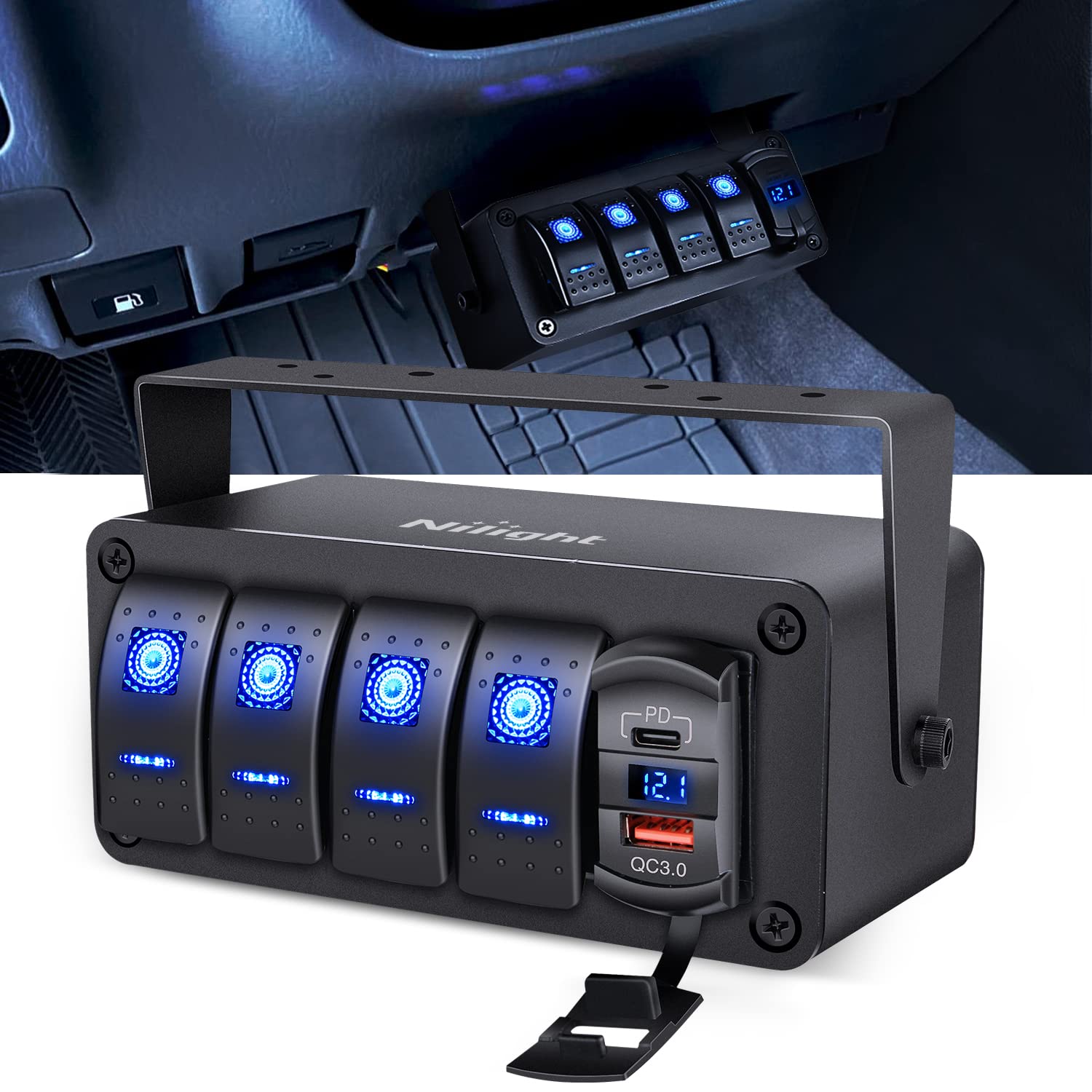 Foto 1 | Switch Box Nilight De 4 Canales, 12 V, Con Cargador Pd Tipo C Y Qc 3.0 - Venta Internacional.