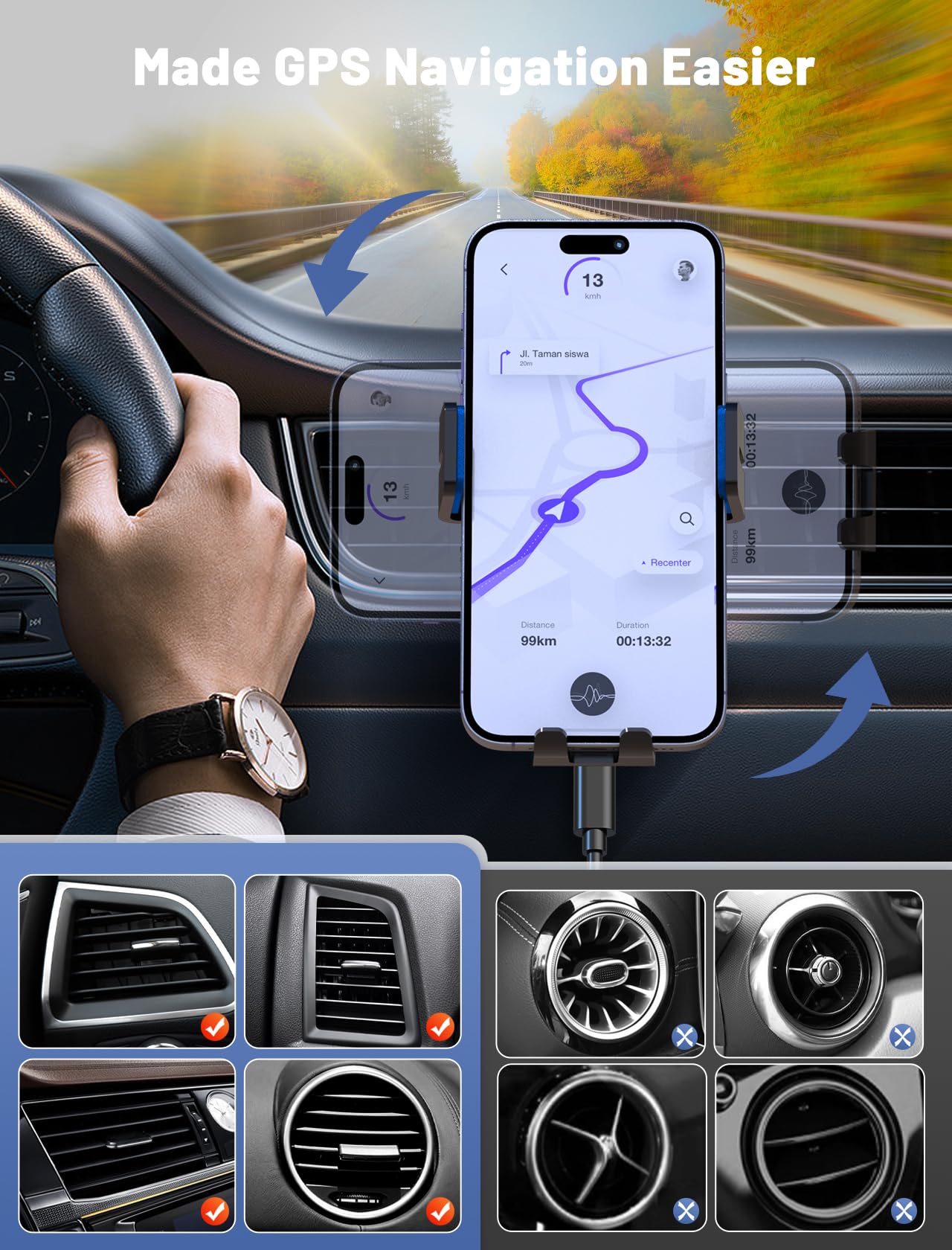 Foto 4 pulgar | Cargador De Coche Inalámbrico Mokpr Con Cierre Automático Y Soporte De Ventilación De 15 W - Venta Internacional.