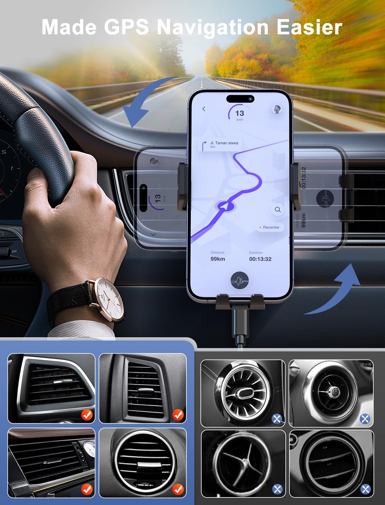 Foto 4 pulgar | Cargador De Coche Inalámbrico Mokpr, Soporte Para Coche Con Sujeción Automática, 15 W/10 W/7,5 W - Venta Internacional