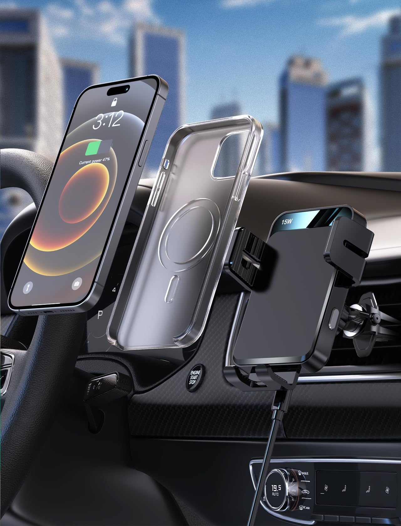 Foto 5 pulgar | Cargador De Coche Inalámbrico Mokpr, Soporte Para Coche Con Sujeción Automática, 15 W/10 W/7,5 W - Venta Internacional