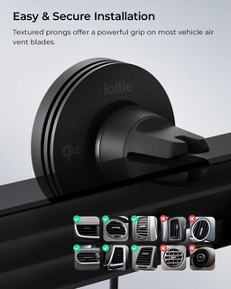 Foto 4 | Soporte De Coche Con Carga Inalámbrica Iottie Velox Qi2 Mini Air Vent - Venta Internacional.