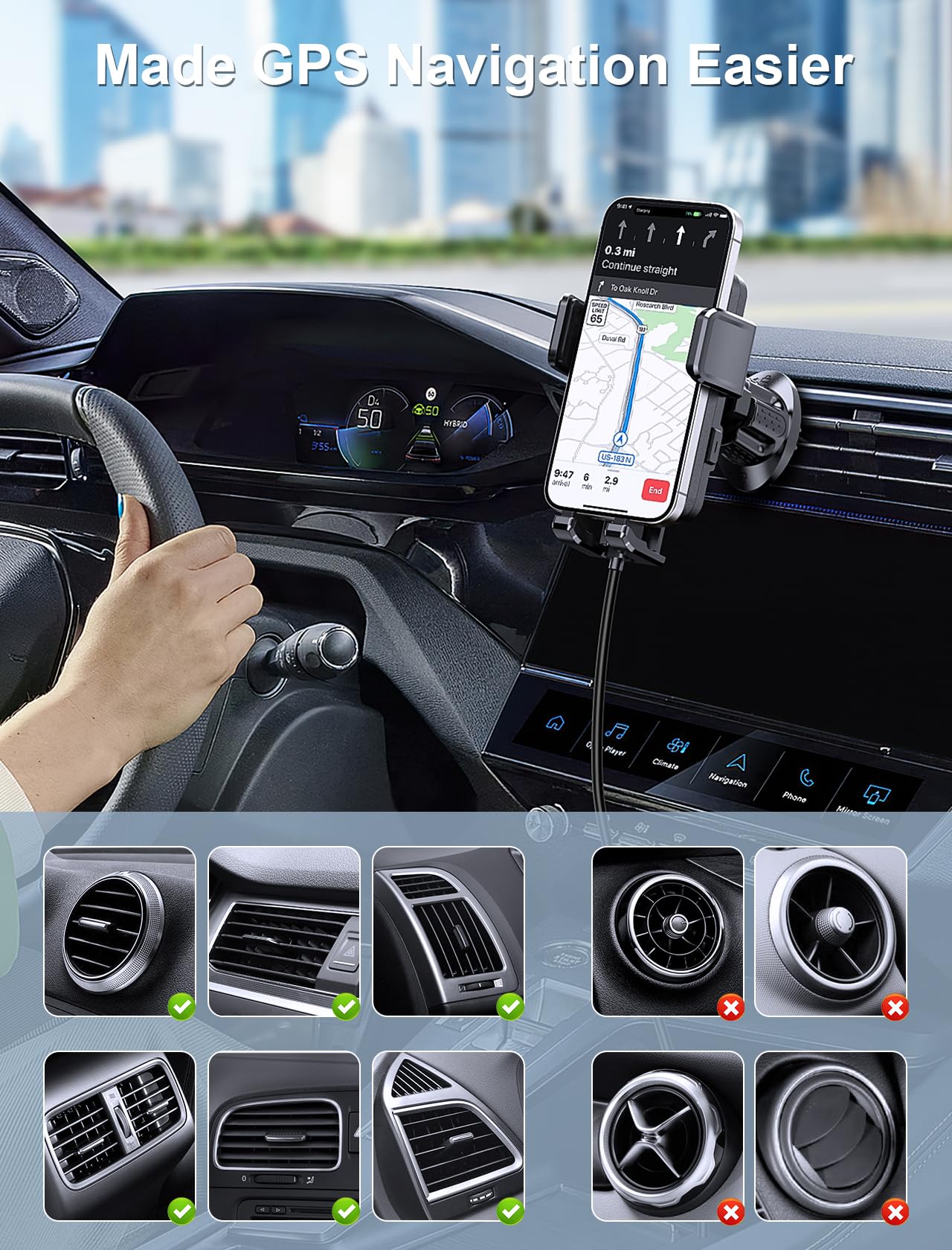 Foto 2 | Cargador De Coche Inalámbrico Mokpr De 15 W De Carga Rápida Para Iphone Y Samsung - Venta Internacional.