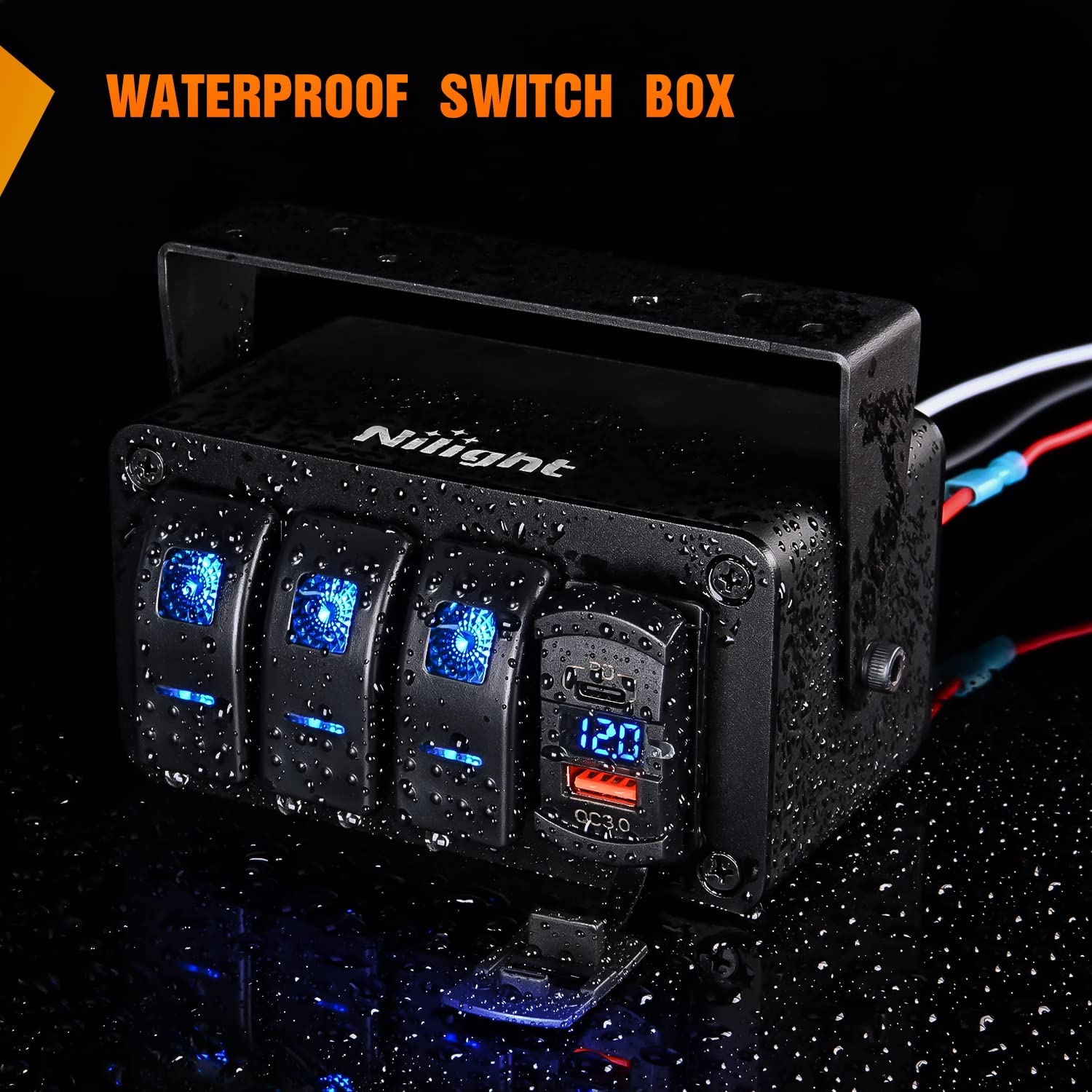 Foto 7 | Panel De Interruptores Nilight De 3 Bandas Con Pd Tipo C Y Cargador Usb De 12 V - Venta Internacional.