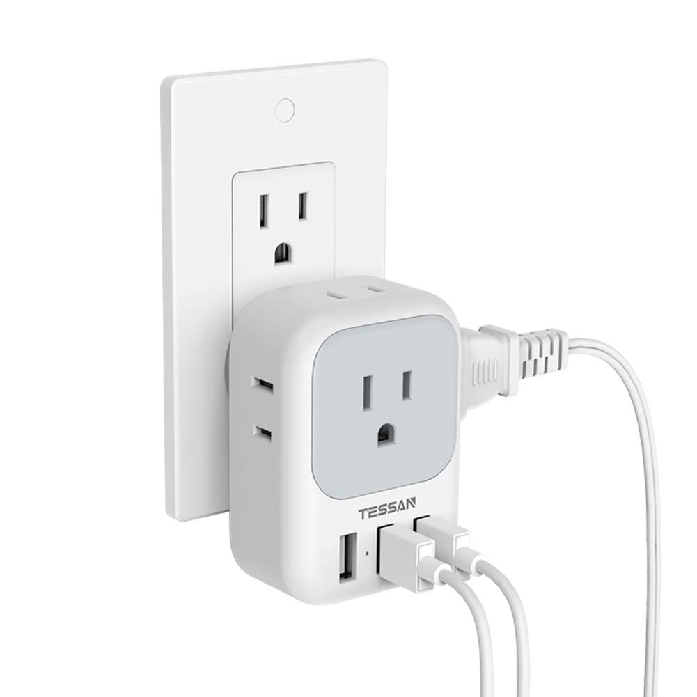 Foto 2 pulgar | Bloque De Cargador Usb Tessan, Adaptador De Enchufe Usb Con 4 Salidas De Ca Y 3 Puertos Usb - Venta Internacional.