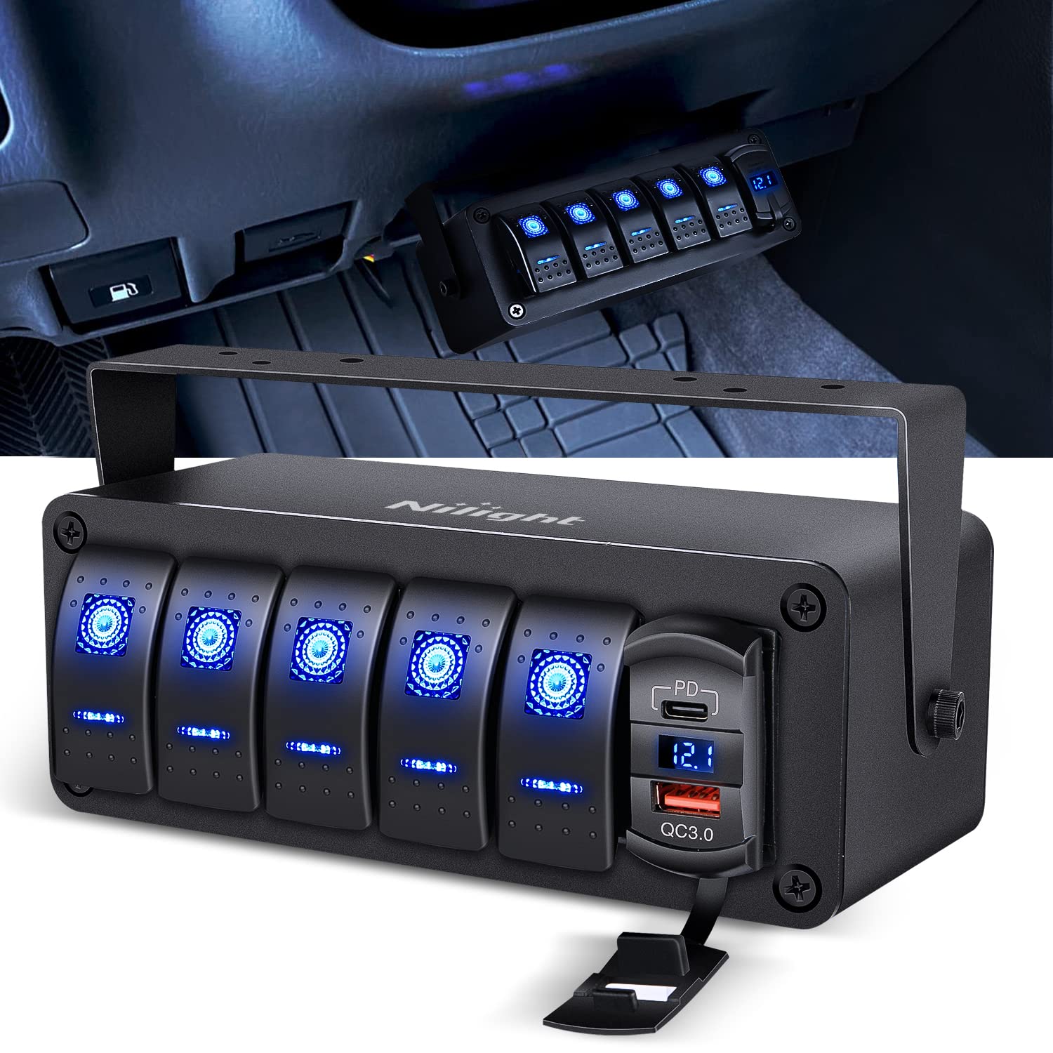 Foto 2 pulgar | Caja De Interruptores Nilight De 5 Canales Y 12 V Con Cargador Pd Tipo C Y Qc 3.0 - Venta Internacional.
